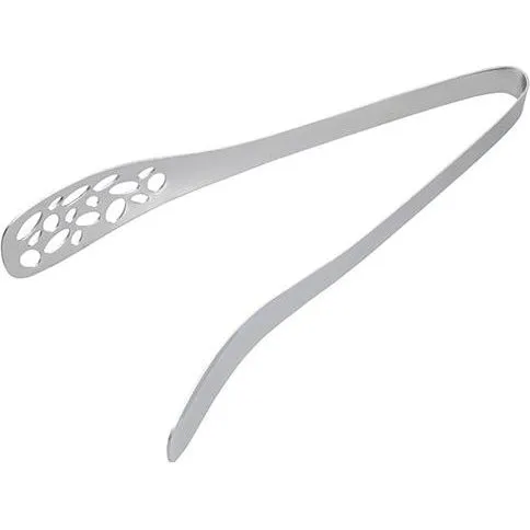 Dual Perforated Solid Tongs Stainless Steel Mirror Finish 250mm