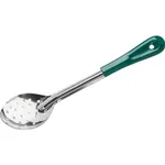 Basting Spoon Perforated Stainless Steel Green Handle 330mm