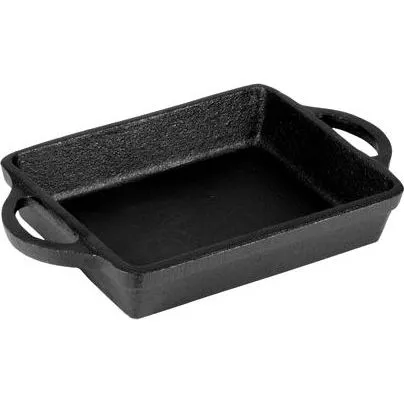 Cast Iron Mini Rectangular Skillet with Handles 150x120x30mm