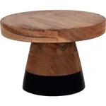 Cake Stand Round Acacia Black Border — 200x140mm