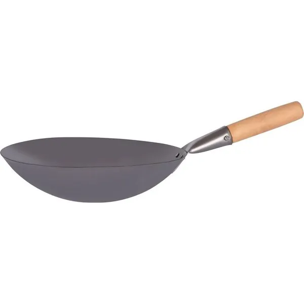 Asian Wok Iron Wood Handle 300mm