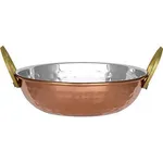 Kadai Bowl with Handles Copper Plate 130x40mm