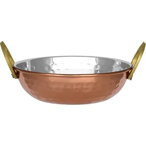 Kadai Bowl with Handles Copper Plate 145x45mm