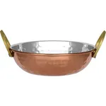 Kadai Bowl with Handles Copper Plate 145x45mm