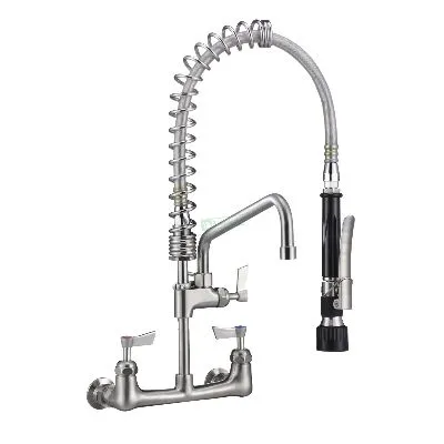 Wall Mounted Cafe Pre-Rinse Unit Complete With Stainless Trigger Handle  & 6" Pot Filler