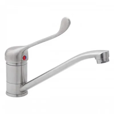 3monkeez Stainless Steel Swivel Lever Handle Sink Mixer. Wels 6 Star 4.5l/Min. Includes Flexi Hoses 1/2" Fi Bsp.