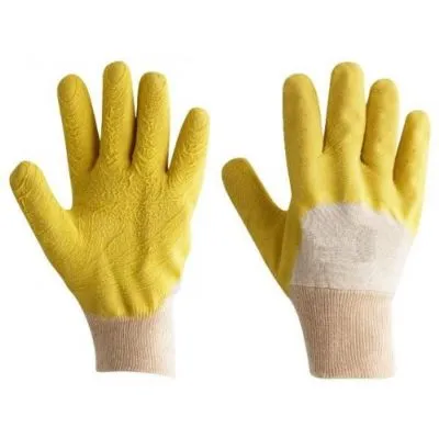 Yellow Safety Gripper Glove Sold As A Pair