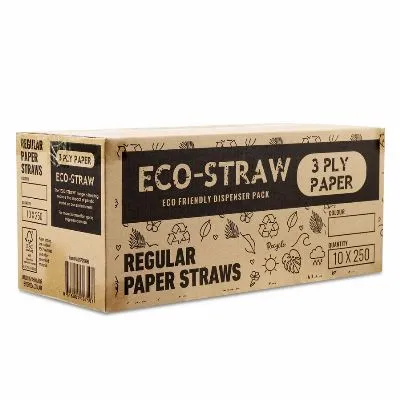 Black Regular Paper Straws [pack 2500]