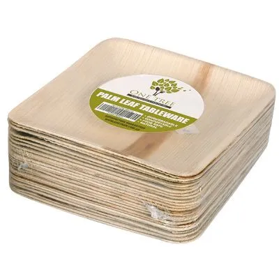 Palm Leaf Plates 150mm Square [pack 25 / 100]