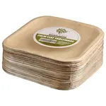 Palm Leaf Plates 200mm Square [pack 25 / 100]