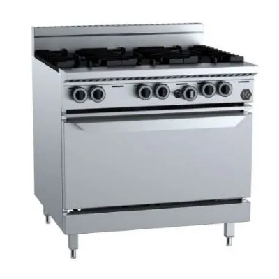 B&s Black 6 Burner Range, Fan Forced Oven  Ov-Sb6ff, Lpg, 179mj