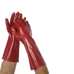 Liquid Resistant Red Pvc Dipped Gloves- 400mm