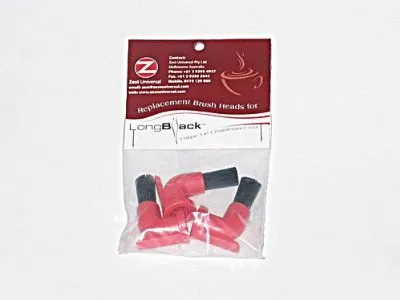 Replacement Brush Heads For Long Black 3 In 1 Coffee Machine Cleaner; Pack Qty 3