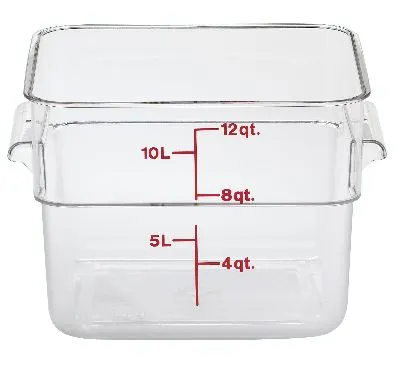 Cambro Camsquare Polycarb Storage Container, Clear, 11.4l