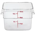 Cambro Camsquare Polycarb Storage Container, Clear, 11.4l