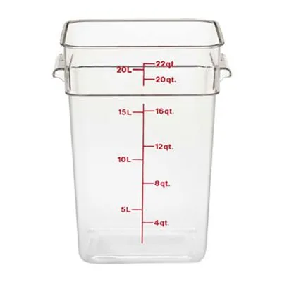 Cambro Camsquare Polycarb Storage Container, Clear, 20.8l