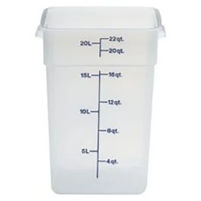 Cambro Camsquare Polypropylene Storage Container, Translucent, 20.8l