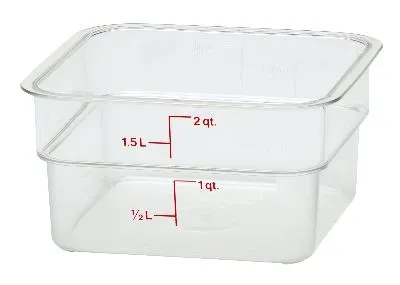 Cambro Camsquare Polycarb Storage Container, Clear, 1.9l