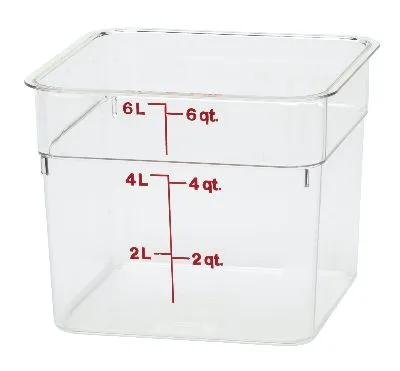 Cambro Camsquare Polycarb Storage Container, Clear, 5.7l
