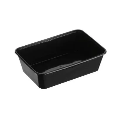 650ml Black Rectangular Food Container [50 Pack]