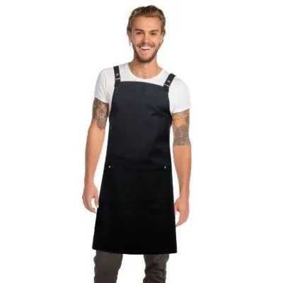 Bib Apron Byron Cross-Back — Black