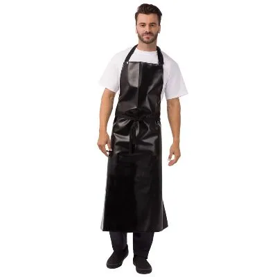 Bib Apron Long PVC — Black