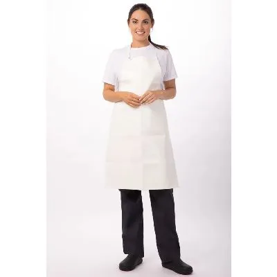 Bib Apron Short PVC — White