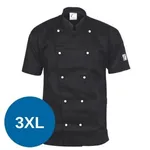 Dnc Traditional Chef Jacket Short Sleeve Black [3xl] - 200 Gsm, 65% Polyester, 35% Cotton, Sleeve Pen Pocket. 10 Matching Colour Buttons Included As Standard On Jacket. Xxs-4xl (unisex)