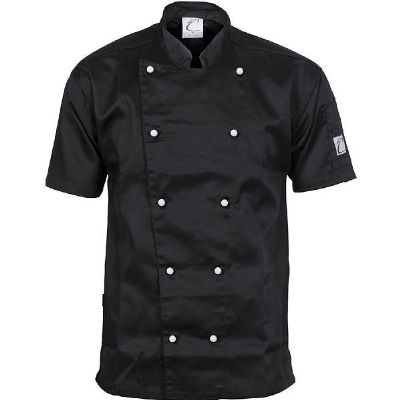 Dnc Traditional Chef Jacket Short Sleeve Black [s] - 200 Gsm, 65% Polyester, 35% Cotton, Sleeve Pen Pocket. 10 Matching Colour Buttons Included As Standard On Jacket. Xxs-4xl (unisex)