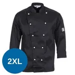 Dnc Traditional Chef Jacket Long Sleeve Black [2xl] - 200 Gsm, 65% Polyester, 35% Cotton, Sleeve Pen Pocket. 10 Matching Colour Buttons Included As Standard On Jacket. Xxs-4xl (unisex)