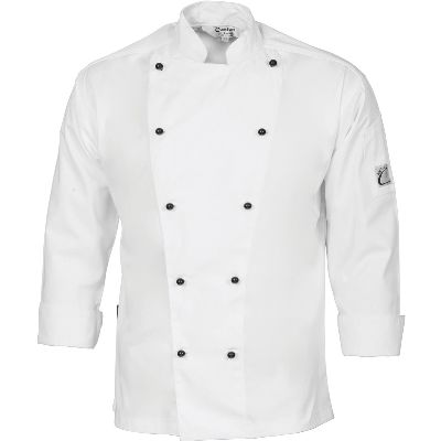 Dnc Traditional Chef Jacket Long Sleeve White [m] - 200 Gsm, 65% Polyester, 35% Cotton, Sleeve Pen Pocket. 10 Matching Colour Buttons Included As Standard On Jacket. Xxs-4xl (unisex)