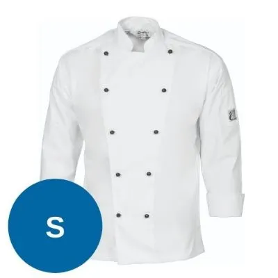 Dnc Traditional Chef Jacket Long Sleeve White [s] - 200 Gsm, 65% Polyester, 35% Cotton, Sleeve Pen Pocket. 10 Matching Colour Buttons Included As Standard On Jacket. Xxs-4xl (unisex)