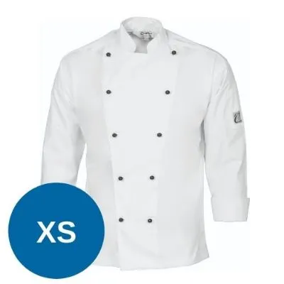 Dnc Traditional Chef Jacket Long Sleeve White [xs] - 200 Gsm, 65% Polyester, 35% Cotton, Sleeve Pen Pocket. 10 Matching Colour Buttons Included As Standard On Jacket. Xxs-4xl (unisex)