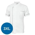 Cool-Breeze Modern Jacket - Short Sleeve  [3xl] 190gsm Lightweight Cotton. Under Are Mesh Vent. Open Front Style With Metal Press Studs, Contrast(black) Piping, Chest Pocket And Lhs Sleeve Pen Pocket.