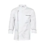 Cool-Breeze Modern Jacket - Long Sleeve  [l] 190gsm Lightweight Cotton. Under Are Mesh Vent. Open Front Style With Metal Press Studs, Contrast(black) Piping, Chest Pocket And Lhs Sleeve Pen Pocket. Co