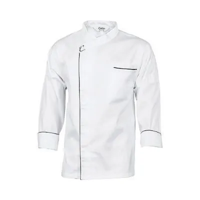 Cool-Breeze Modern Jacket - Long Sleeve  [s] 190gsm Lightweight Cotton. Under Are Mesh Vent. Open Front Style With Metal Press Studs, Contrast(black) Piping, Chest Pocket And Lhs Sleeve Pen Pocket. Co