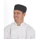 Flat Top Chefs Hat - Black - 200gsm 65% Polyester, 35% Cotton. Rear Adjustable Hook & Loop Fasteners.