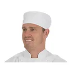 Flat Top Chefs Hat - White - 200gsm 65% Polyester, 35% Cotton. Rear Adjustable Hook & Loop Fasteners.