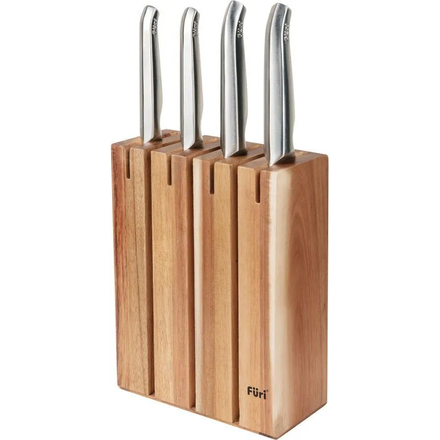 Acacia Wood Segmented Knife Block Set 5pc