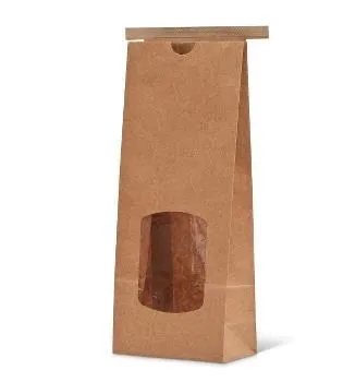 Brown Medium Window Tin Tie Bag [pack 50 / Ctn 8 X 50]