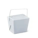 8oz White Food Pail With Wire Handle [50 Pack]