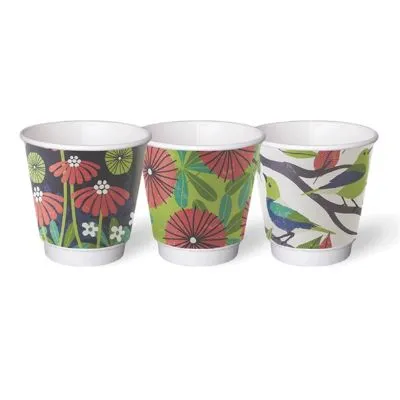 245ml / 8oz Squat Grasp The Moment Double Wall Pla Coffee Cups [25 Pack]