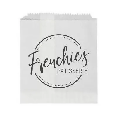 #2 Square White Printed Frenchies Paper Bag [pack 500]