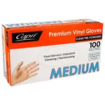 Medium Clear Powdered Vinyl Gloves [pack 100 / Ctn 10 X 100]