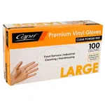 Large Clear Powder Free Vinyl Gloves [pack 100 / Ctn 10 X 100]