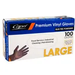 Large Blue Powdered Vinyl Gloves [pack 100 / Ctn 10 X 100]