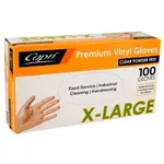 Extra Large Clear Powder Free Vinyl Gloves [pack 100 / Ctn 10 X 100]