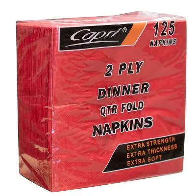 Red 2 Ply Qtr Fold Dinner Napkin  [pack 125]