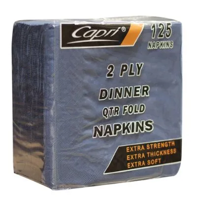 Dark Blue 2 Ply Qtr Fold Dinner Napkin  [pack 125]