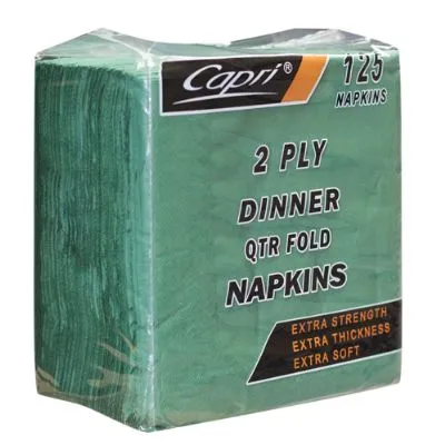 Dark Green 2 Ply Qtr Fold Dinner Napkin  [pack 1000]